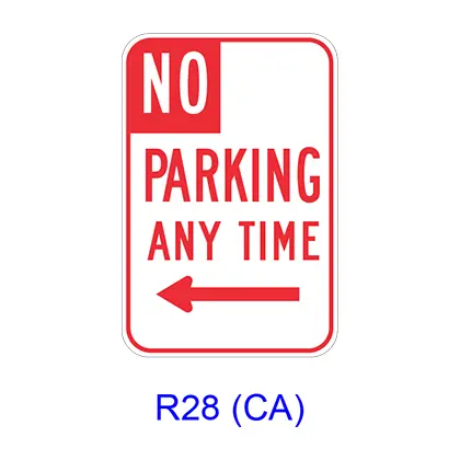 No Parking Any Time W/ Arrow R28(Ca) 1