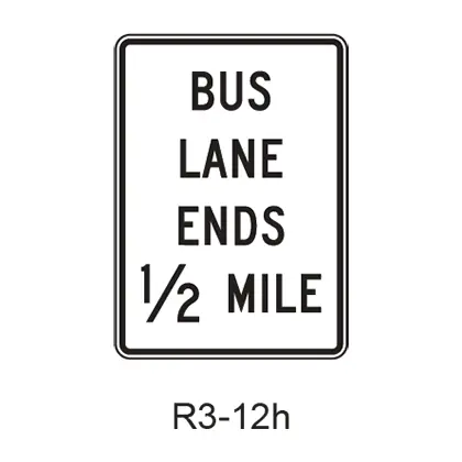 Preferential Lane Ends R3-12H 1