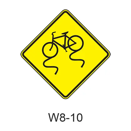 Bicycle Surface Condition Warning W8-10 1