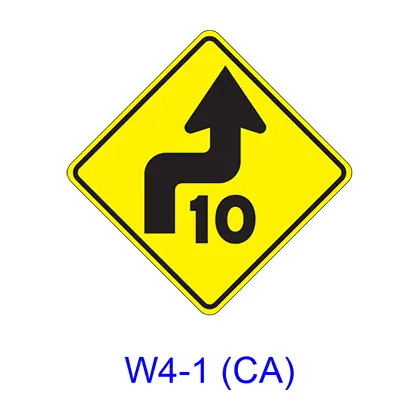 Reverse Turn/Advisory Speed W4-1(Ca) 1