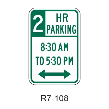 X Hr Parking X:Xx Am To X:Xx Pm R7-108 1