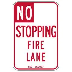 No Stopping Fire Lane Eg 12X18 1