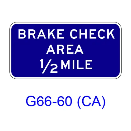 Brake Check Area Xx Mile G66-60(Ca) 1