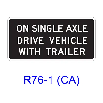 On Single Axle Drive Vehicle With Trailer R76-1(Ca) 1