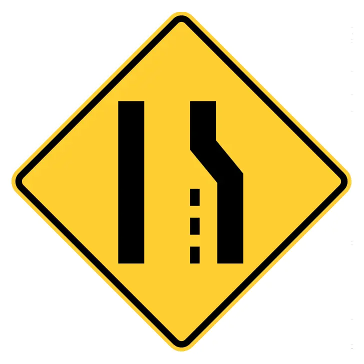 Right Lane Ends 36" Eg Blk/Org 1