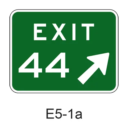 Numbered Exit Gore W/ Arrow E5-1A 1