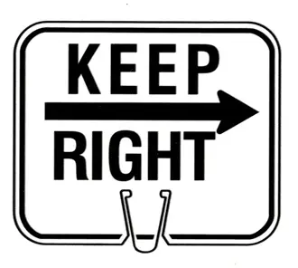 Cone Sign Keep Right 1