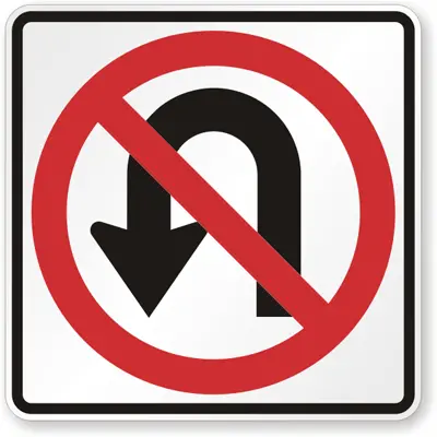 No Left/U-Turn Hip 36X36 1