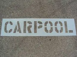 Stencil Carpool 8" Plastic 1