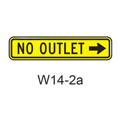 No Outlet (Directional) W14-2A 1