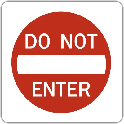 Do Not Enter 24" Eg 1