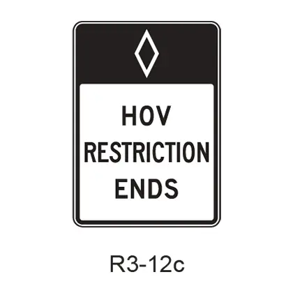 Preferential Lane Ends [Hov Symbol] R3-12C 1