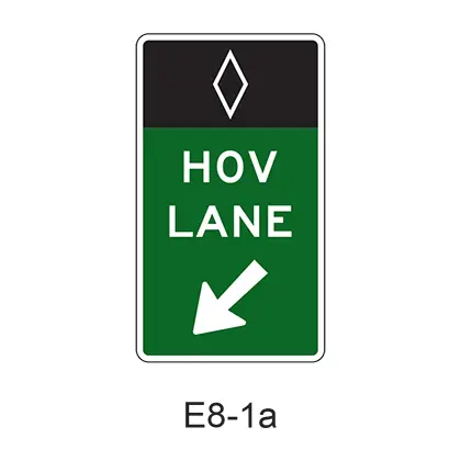 Preferential Lane Intermediate Entrance Gore [Hov Symbol] E8-1A 1