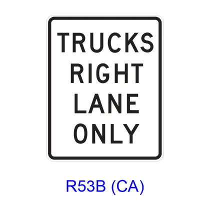 Trucks Right Lane Only R53b(Ca) 1
