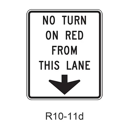 No Turn On Red From This Lane R10-11D 1