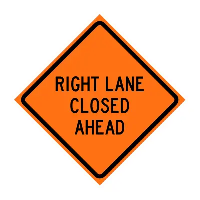 Right Lane Closed Ahead W20-5R 1