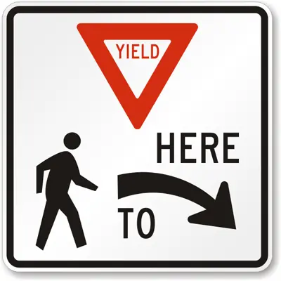 Yield Here Ped Right Hi 30" 08 1