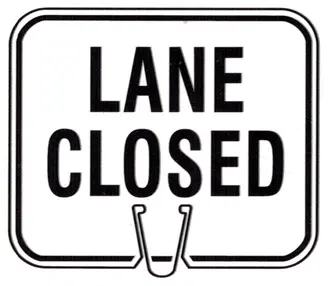 Cone Sign Lane Closed 1