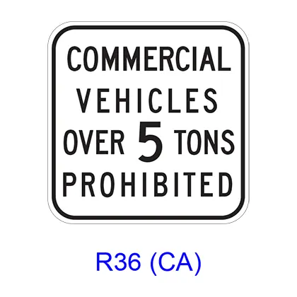 Commercial Vehicle Weight Exclusion R36(Ca) 1