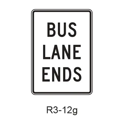Preferential Lane Ends R3-12G 1