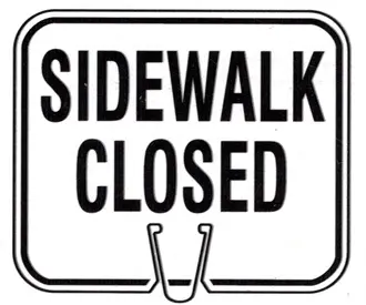Cone Sign Sidewalk Closed 1