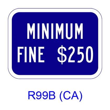 Minimum Fine $__ [Plaque] R99b(Ca) 1