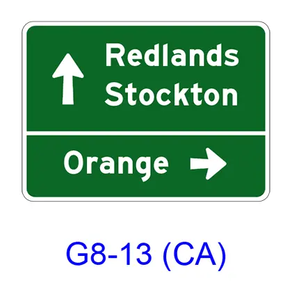 Destination & Street Name W/ Arrow G8-13(Ca) 1