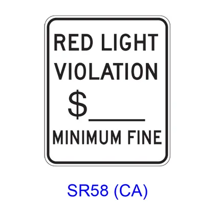 Red Light Violation $____ Fine Sr58(Ca) 1