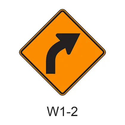 Curve Sign W1-2 1