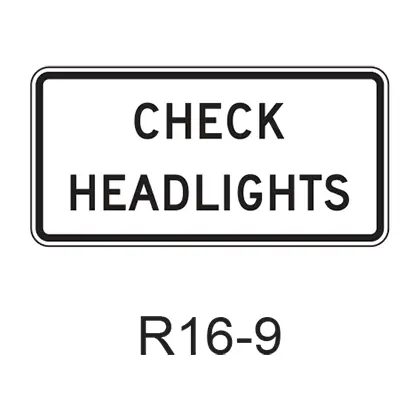 Check Headlights  R16-9 1
