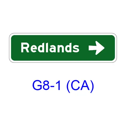 Destination & Street Name W/ Arrow G8-1(Ca) 1