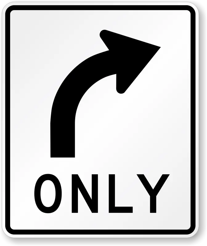Right Turn Only 24X30 Hip .080 1