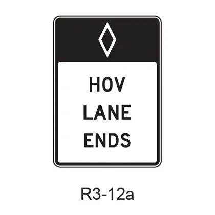 Preferential Lane Ends [Hov Symbol] R3-12A 1