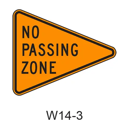 No Passing Zone W14-3 1