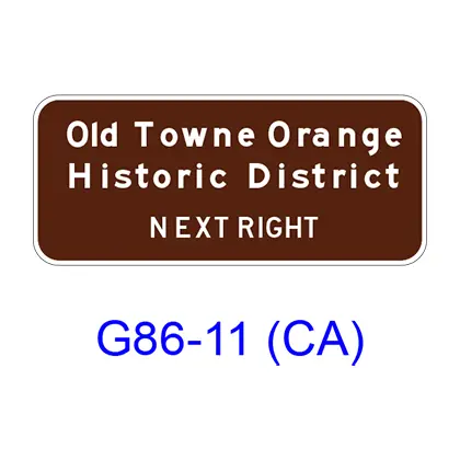 Historic District Supplemental Destination (Next Right(Left)) G86-11(Ca) 1