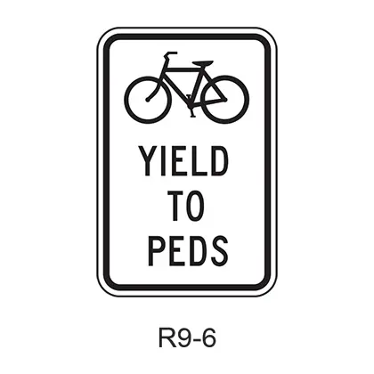 Bicyclists Yield To Pedestrians [Symbol] R9-6 1