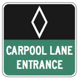 Carpool Lane Entrance W/ Hov Symbol G92-1(Ca) 1