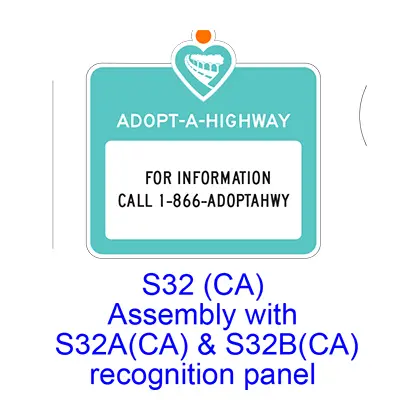 Adopt-A-Highway Recognition Panel S32b(Ca) 1