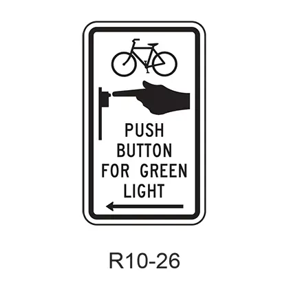 Bicyclist Push Button For Green Light [Symbol] R10-26 1