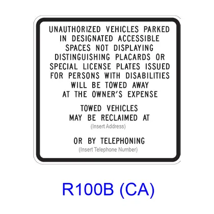 Disabled Tow-Away R100b(Ca) 1