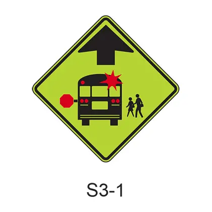 School Bus Stop Ahead [Symbol] S3-1 1