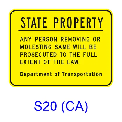 State Property ? Any Person Removing Or Molesting Same Will Be Prosecuted S20(Ca) 1