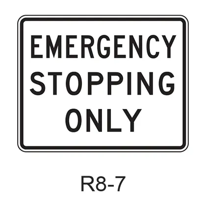 Emergency Stopping Only R8-7 1