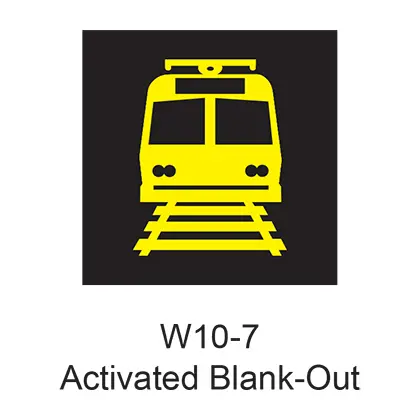 Light Rail Transit Approaching  Activated Blank-Out W10-7 1