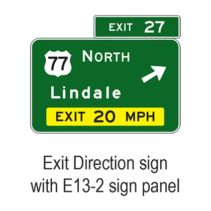 Exit Direction Advisory Speed E13-2 1