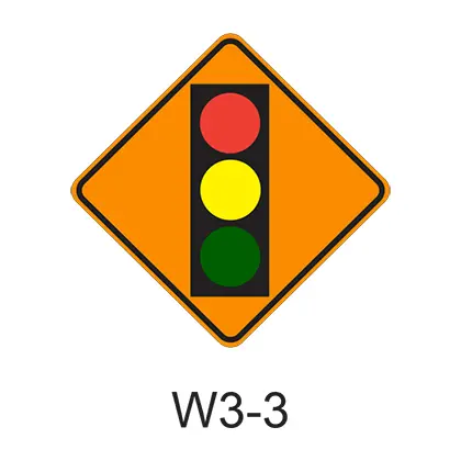 Signal Ahead [Symbol] W3-3 1