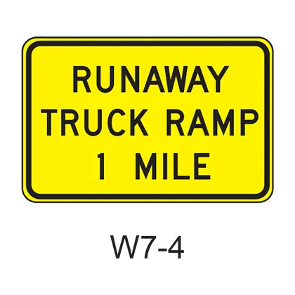 Runaway Truck Ramp Xx Miles W7-4 1