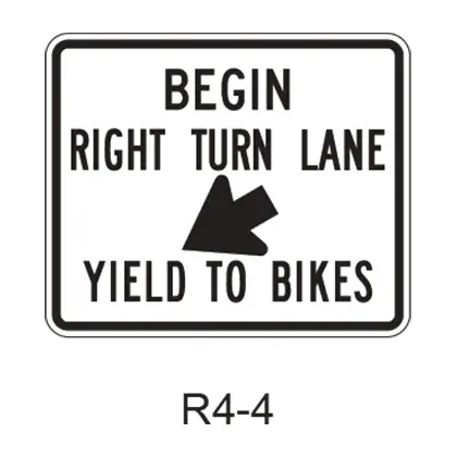 Begin Right Turn Lane Yield To Bikes R4-4 1