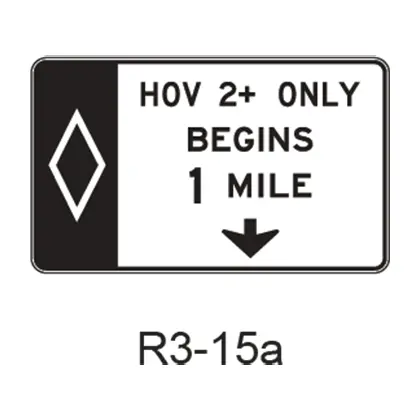 Preferential Lane Advance [Hov Symbol] R3-15A 1