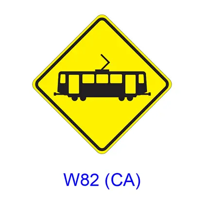 Light Rail Transit (Trolley) Crossing [Symbol] W82(Ca) 1